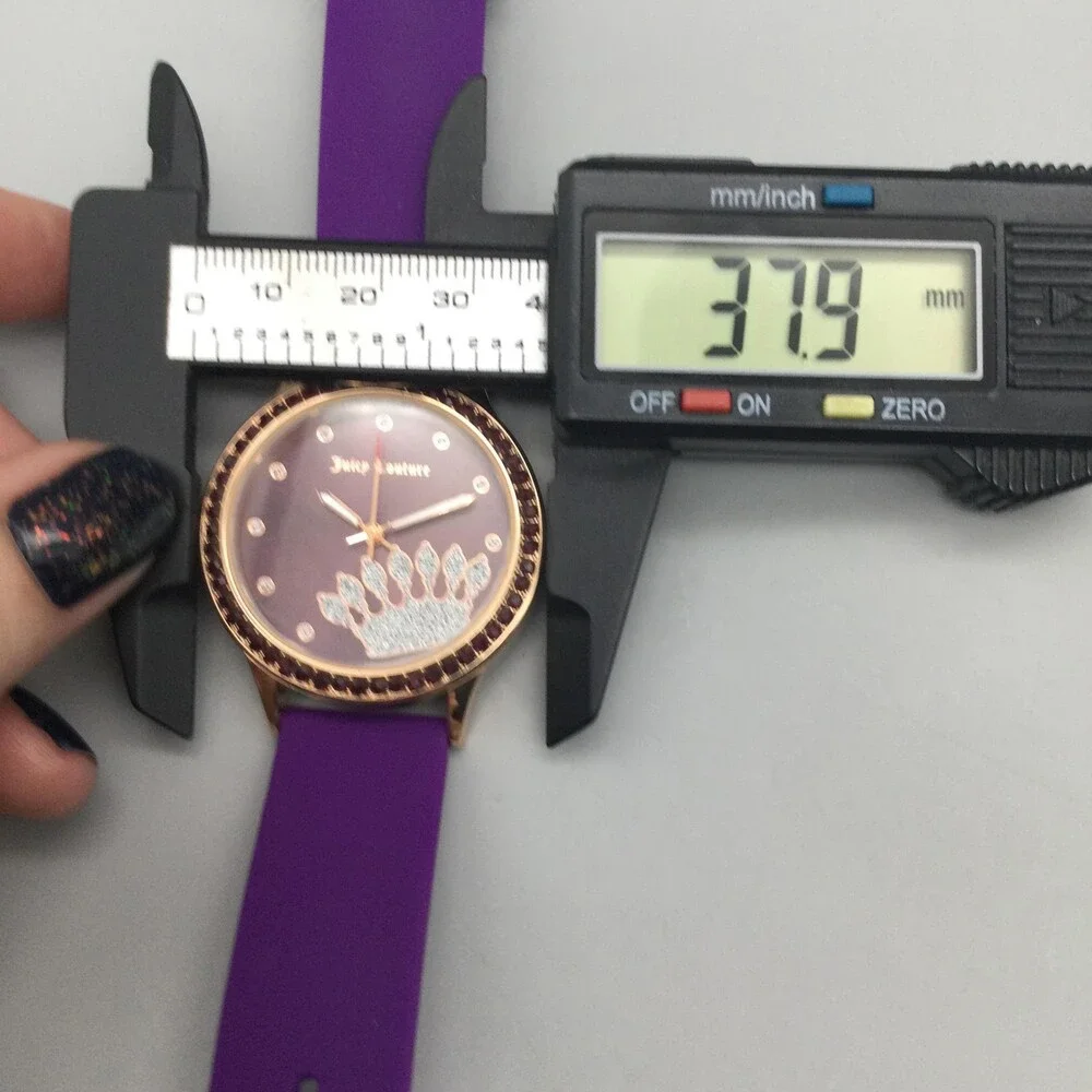 Juicy Couture Black Label Womens Watch 38mm Rose Gold Tone Crown New Battery